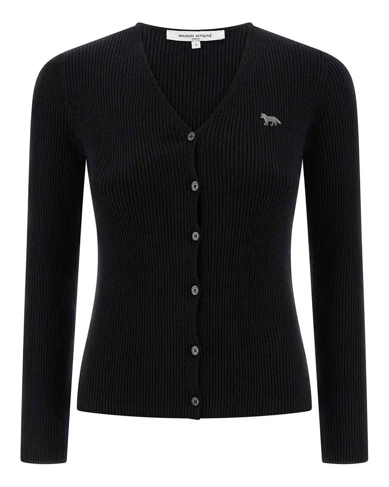 Kitsuné Cardigan - Schwarz Schwarz