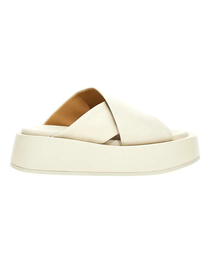 Marsèll Flache Pantoletten Beige Weiß