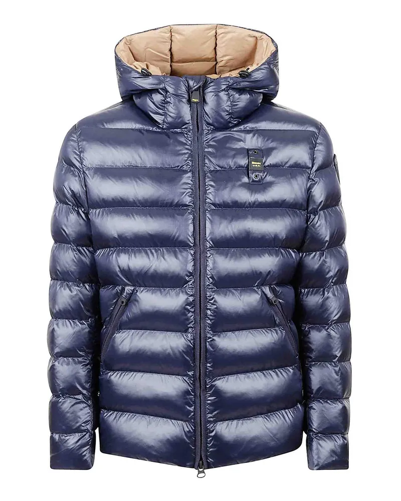 Blauer Knielanger Mantel - Blau Blau