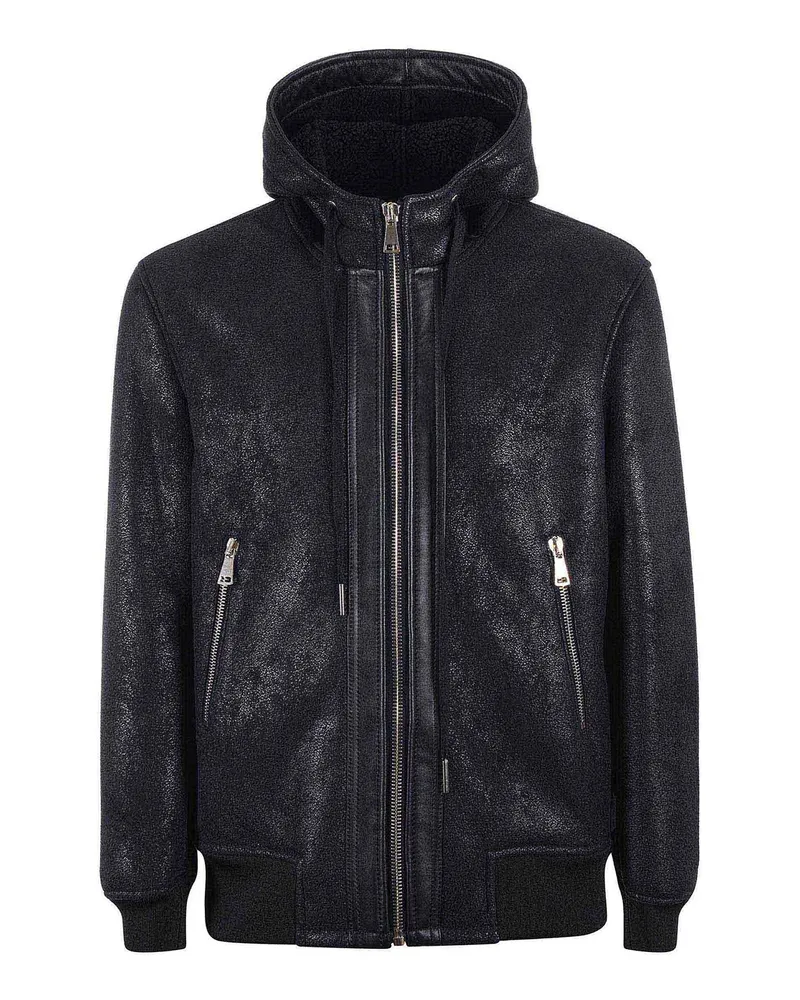 Yes London Lederjacke - Schwarz Schwarz