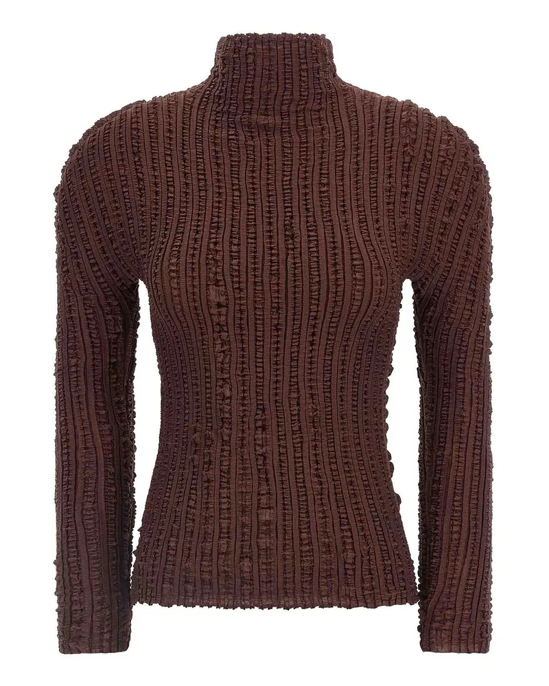 Issey Miyake Rundhalspullover - Braun Braun