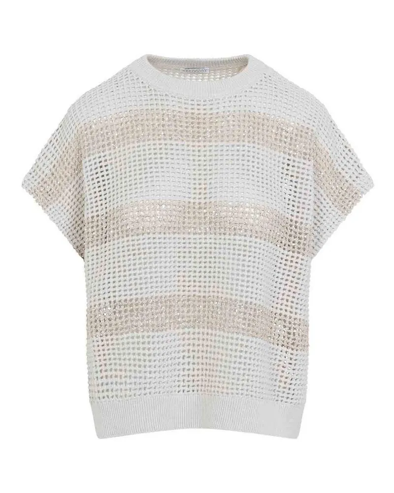 Brunello Cucinelli Rundhalspullover - Weiß Weiß