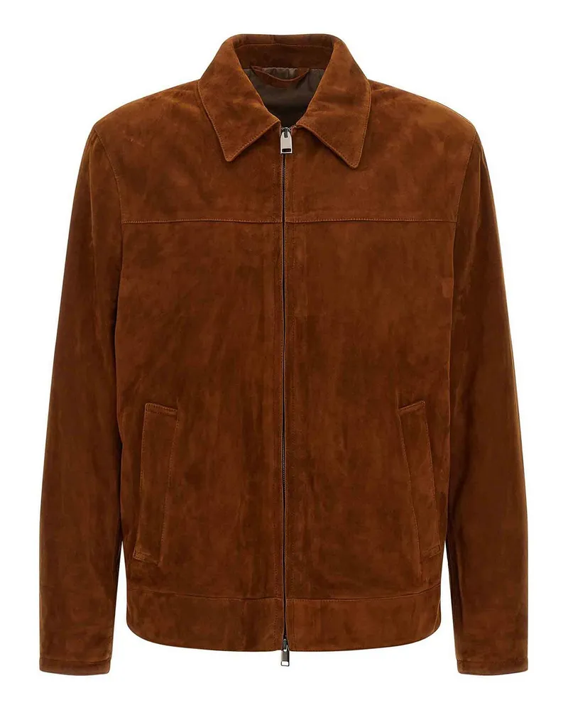 Brioni Lederjacke - Braun Braun