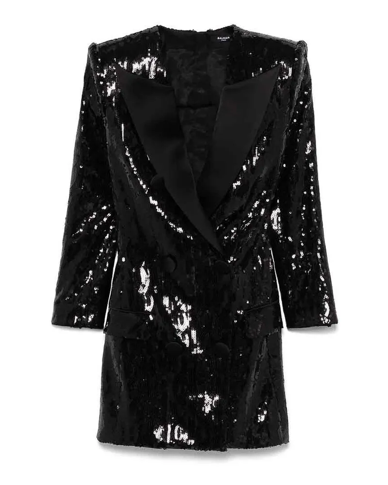 Balmain Knielanges Kleid - Schwarz Schwarz