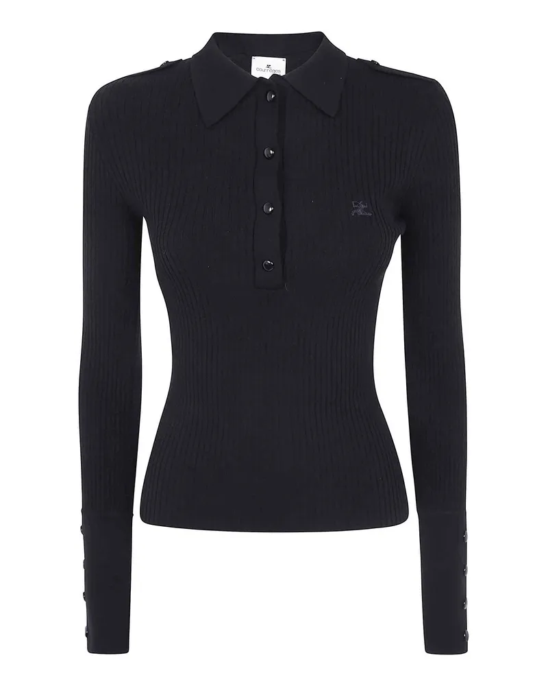 Courrèges Poloshirt - Schwarz Schwarz