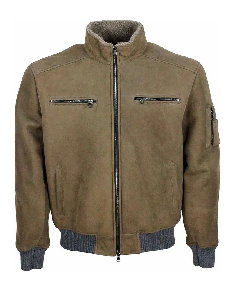 BARBA Lederjacke - Beige Beige