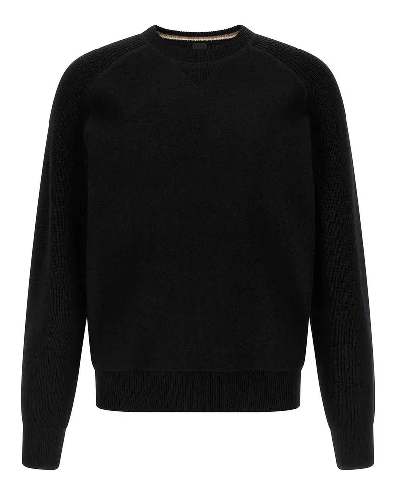 HUGO BOSS Rundhalspullover - Schwarz Schwarz