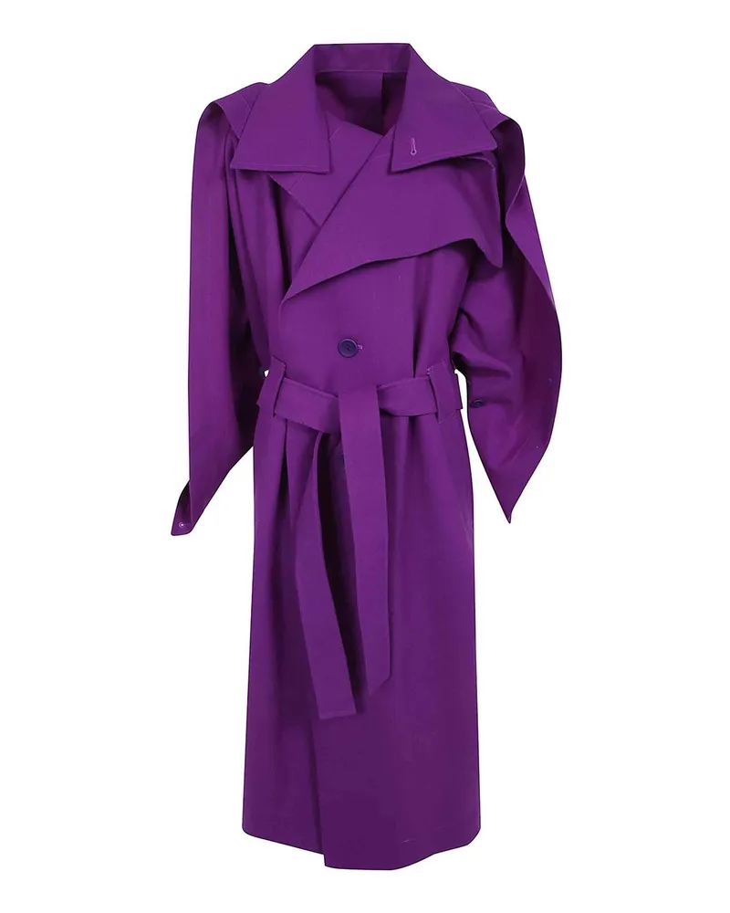 Issey Miyake Langer Mantel - Rosa Rosa