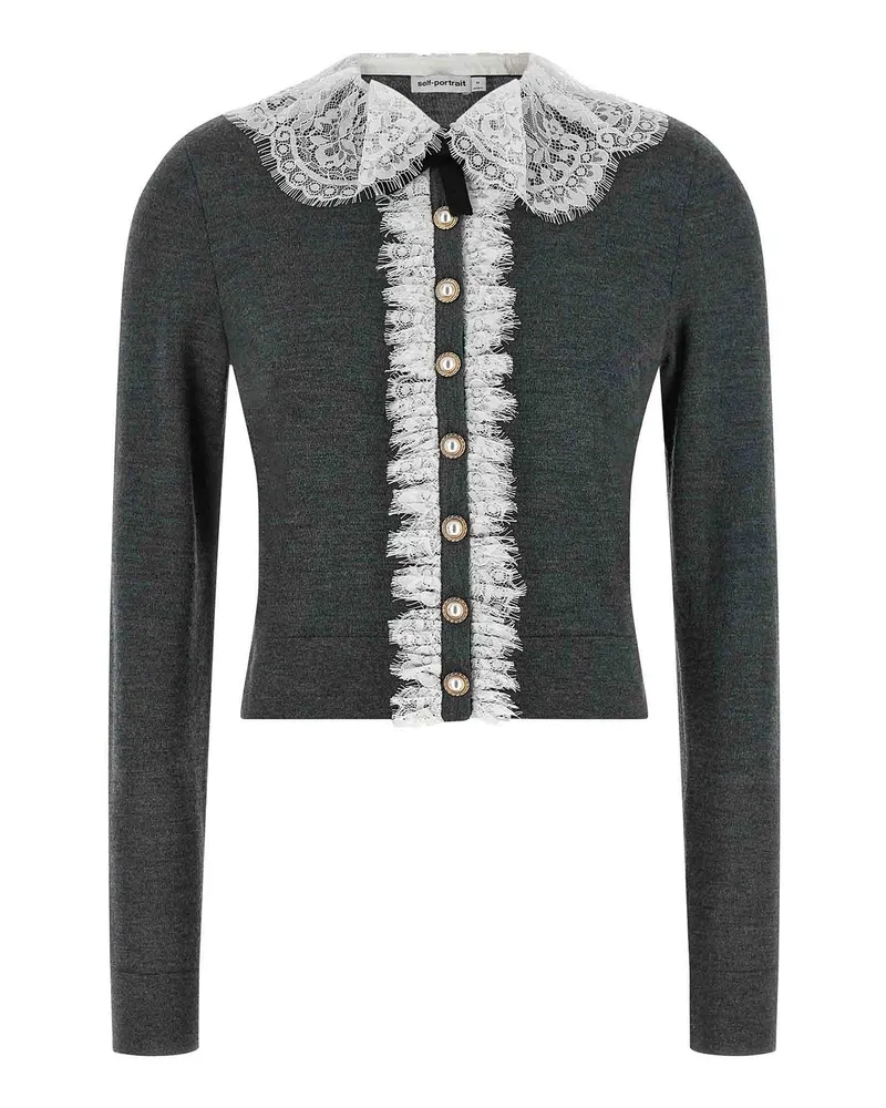 Self-Portrait Cardigan - Grau Grau