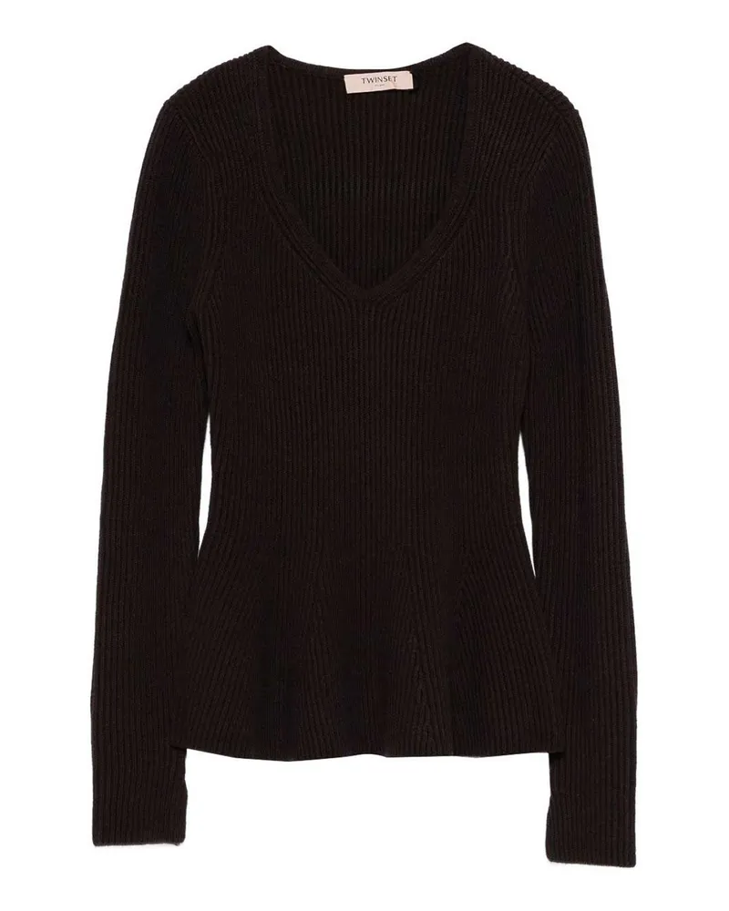 Twin-Set V-Pullover - Braun Braun
