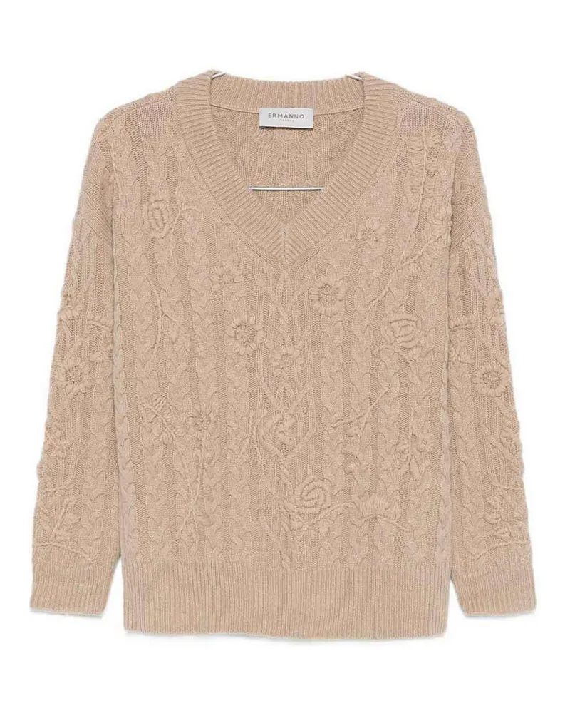 Ermanno Scervino V-Pullover - Grau Grau