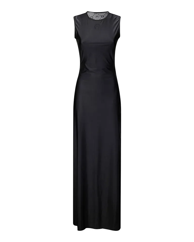 Marine Serre Maxikleid - Schwarz Schwarz