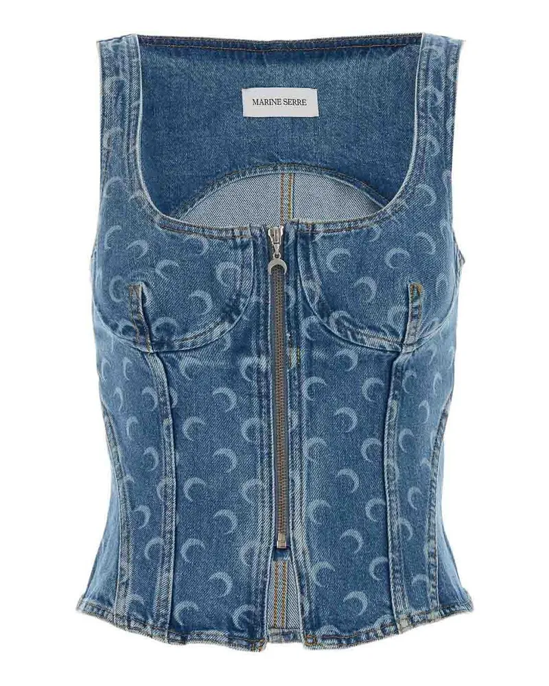 Marine Serre Top - Blau Blau