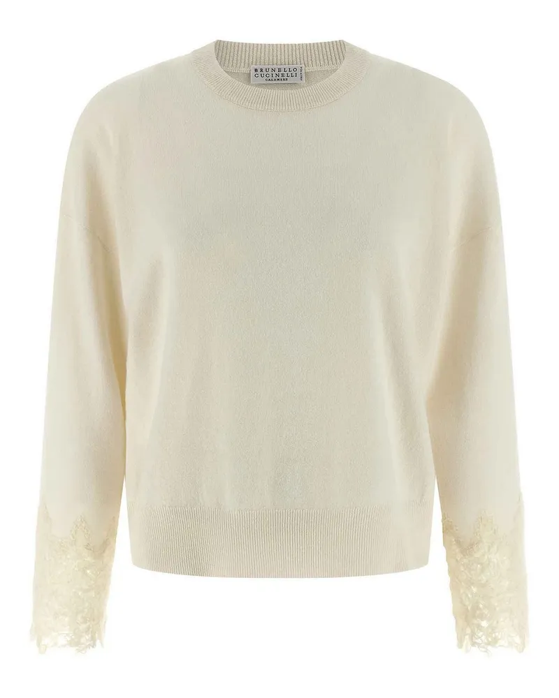 Brunello Cucinelli Rundhalspullover - Weiß Weiß