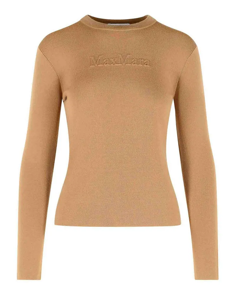 Max Mara Rundhalspullover - Braun Braun