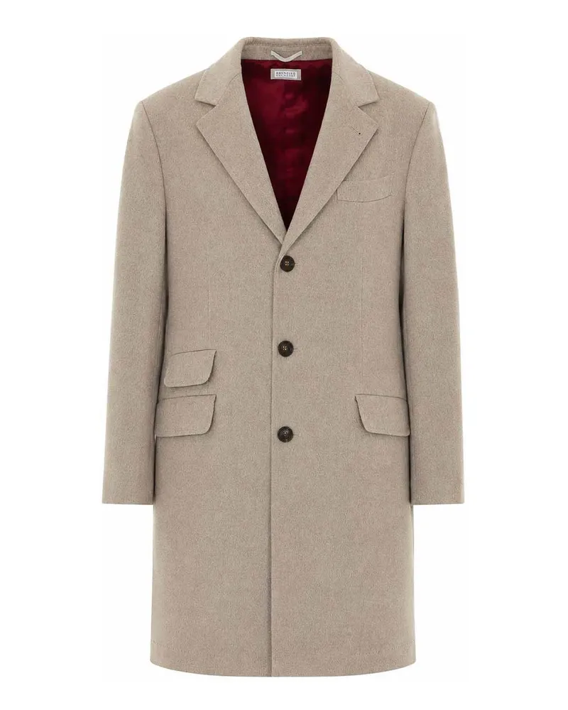 Brunello Cucinelli Knielanger Mantel - Grau Grau