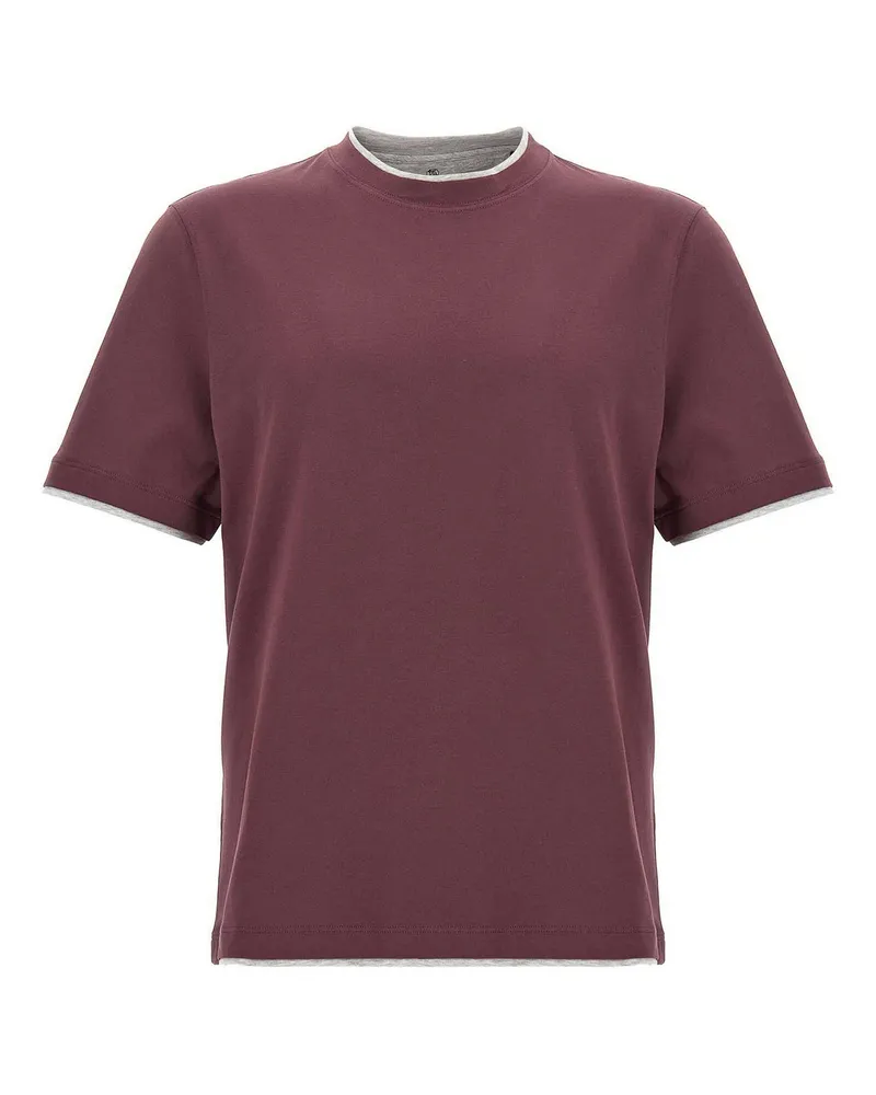 Brunello Cucinelli T-Shirt - Dunkelrot Dunkelrot