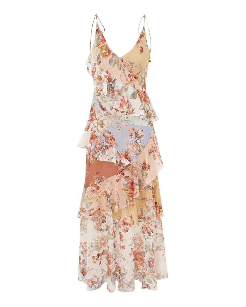 Zimmermann Knielanges Kleid - Bunt Bunt