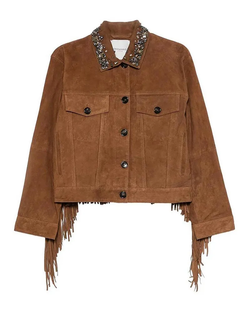 Ermanno Scervino Lederjacke - Beige Beige