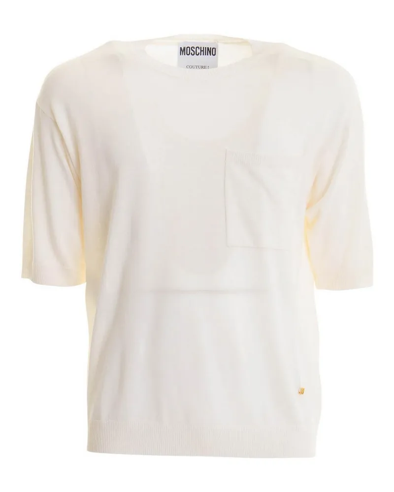 Moschino Rundhalspullover - Weiß Weiß