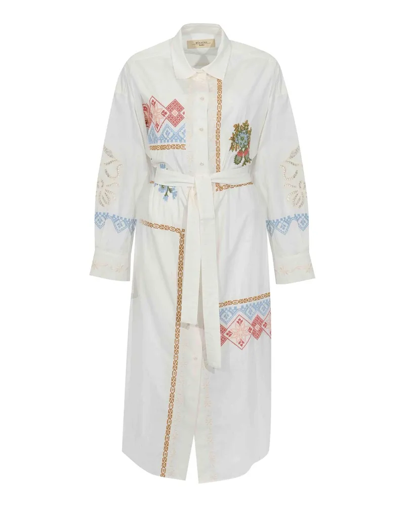 Max Mara Knielanges Kleid - Weiß Weiß