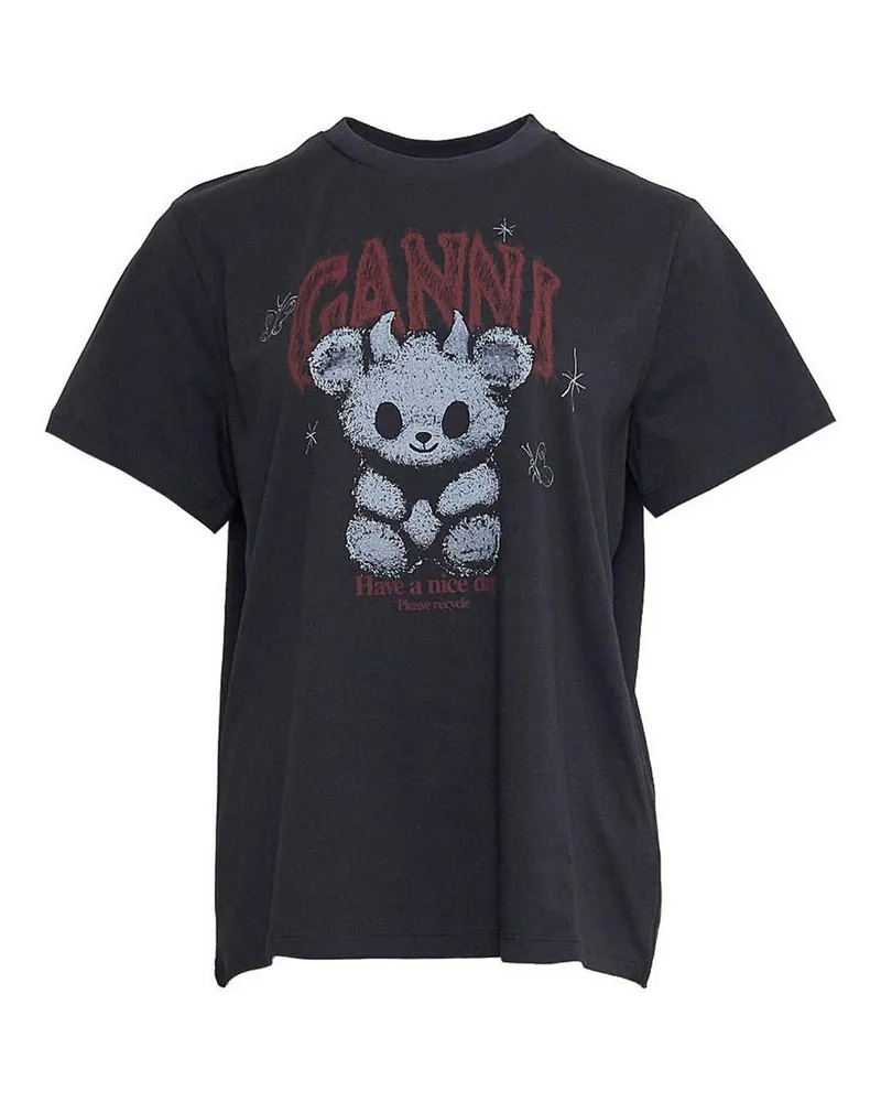 Ganni T-Shirt - Dunkelgrün Dunkelgrün