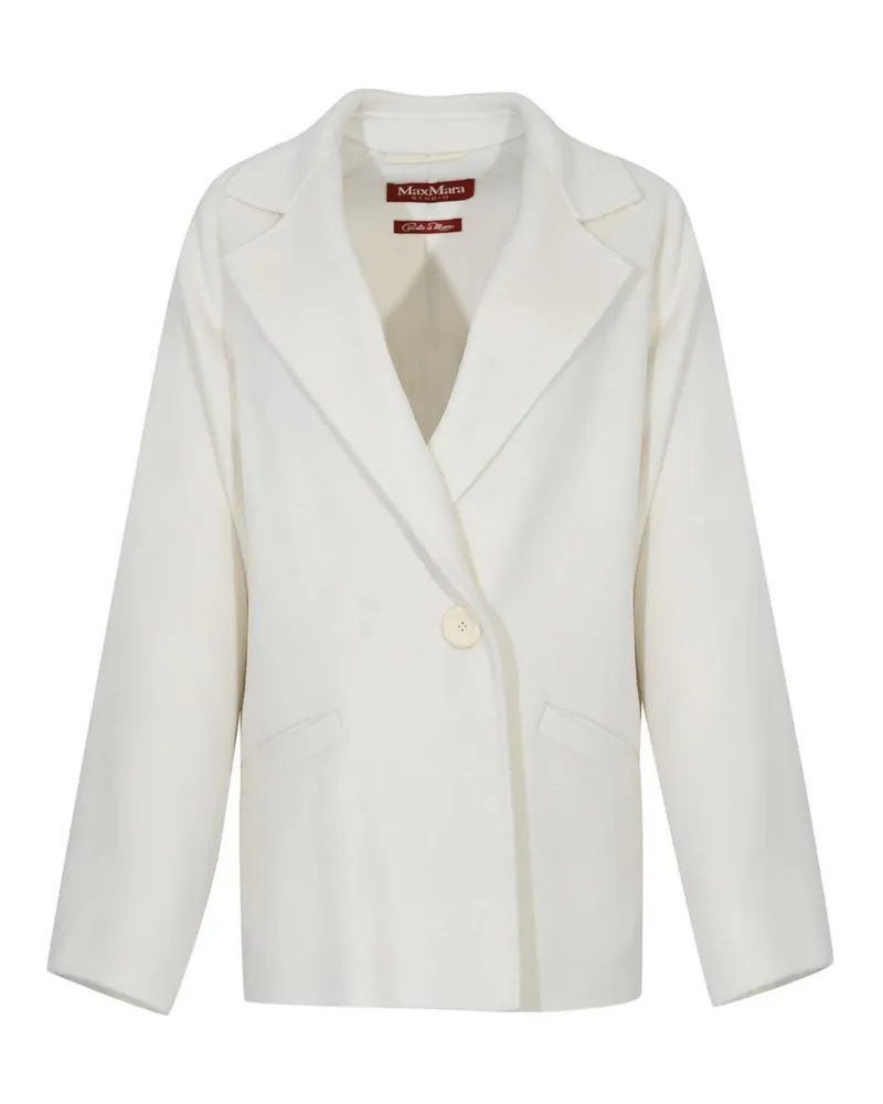 Max Mara Kurzer Mantel - Weiß Weiß
