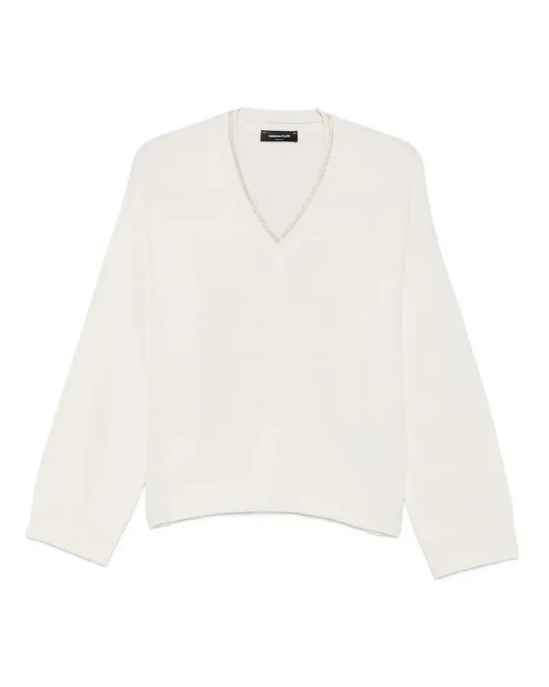 Fabiana Filippi V-Pullover - Weiß Weiß