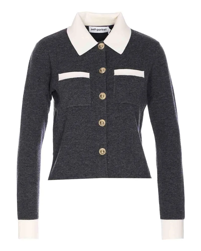 Self-Portrait Cardigan - Grau Grau
