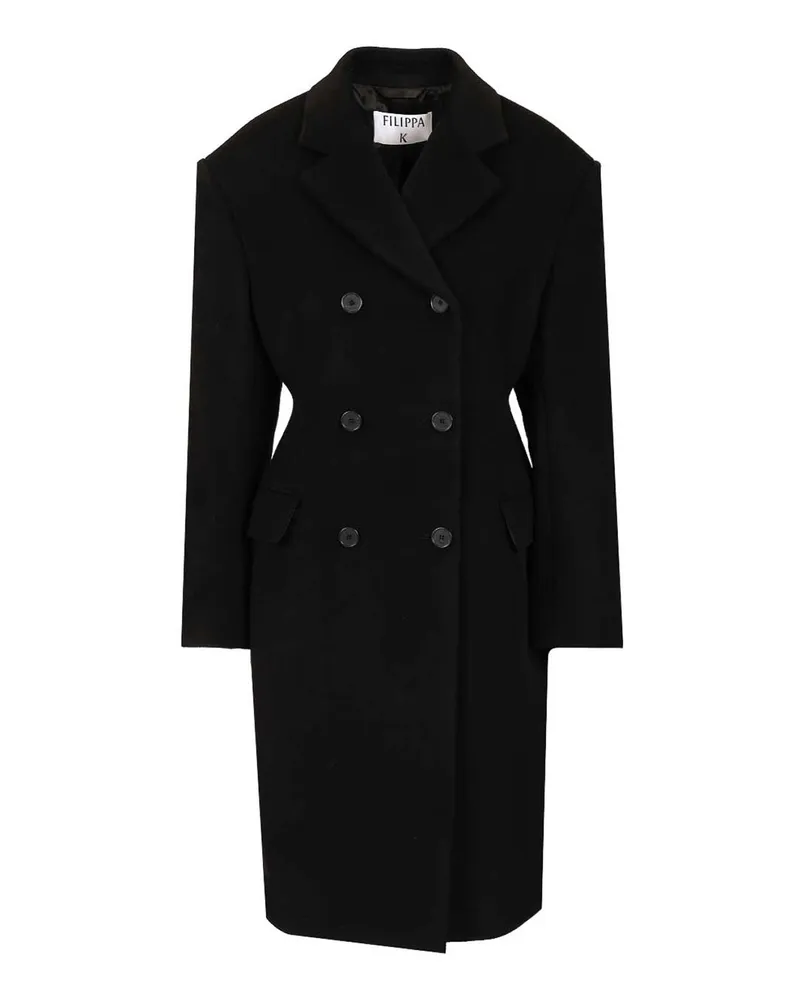 Filippa K Knielanger Mantel - Schwarz Schwarz