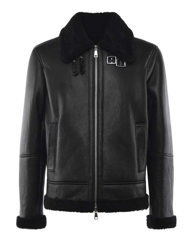 Giuliano Galiano Lederjacke - Schwarz Schwarz