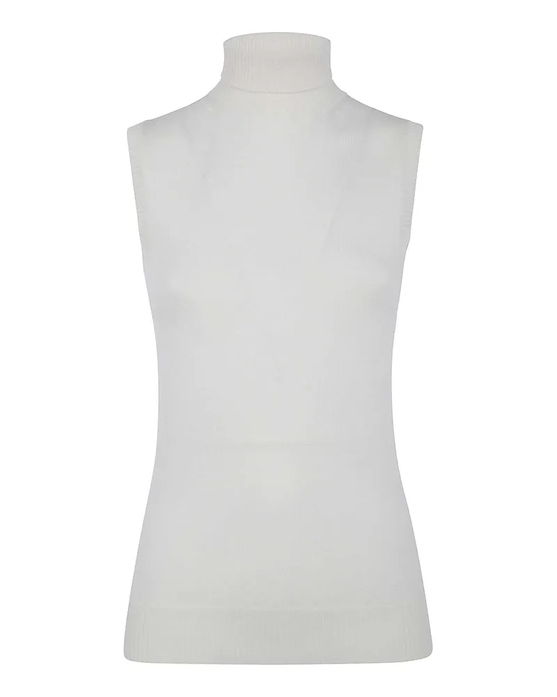 SPORTMAX Rundhalspullover - Weiß Weiß
