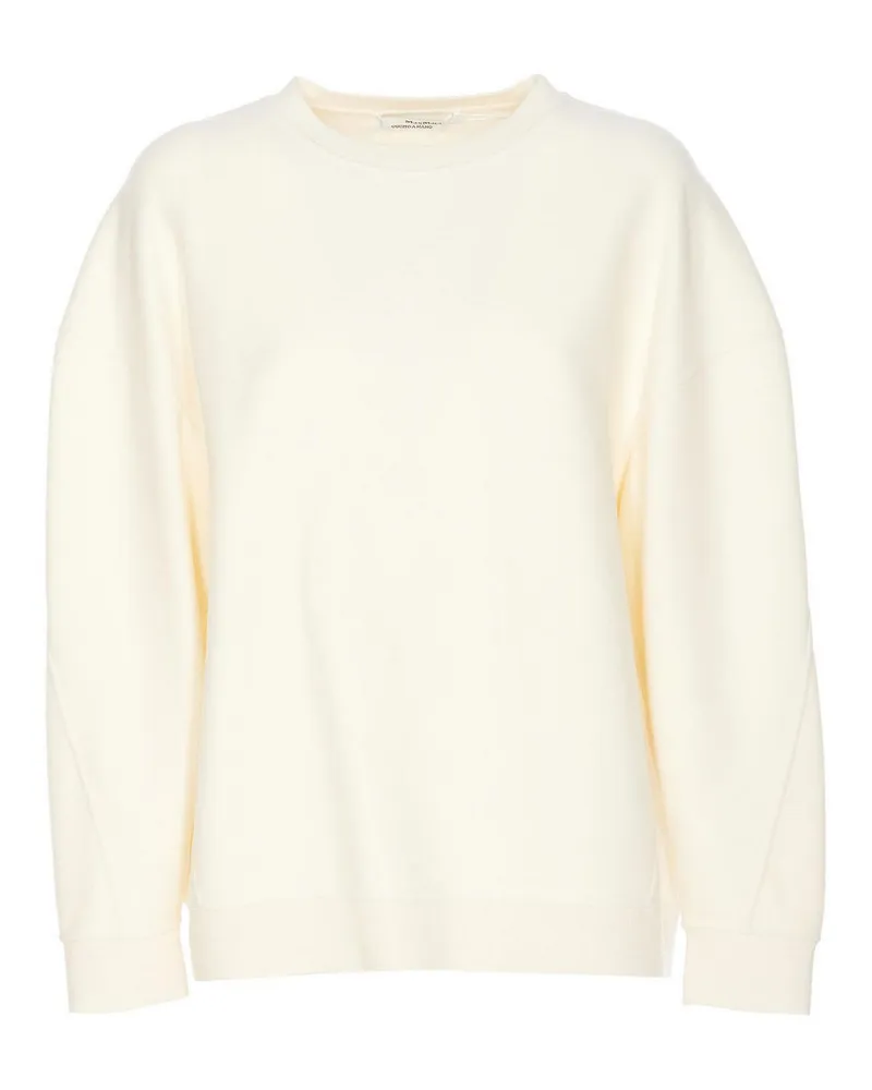 Max Mara Rundhalspullover - Weiß Weiß