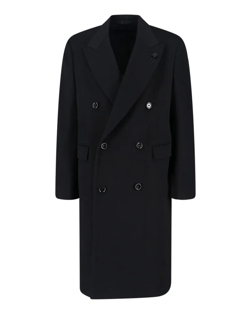 LARDINI Knielanger Mantel - Schwarz Schwarz