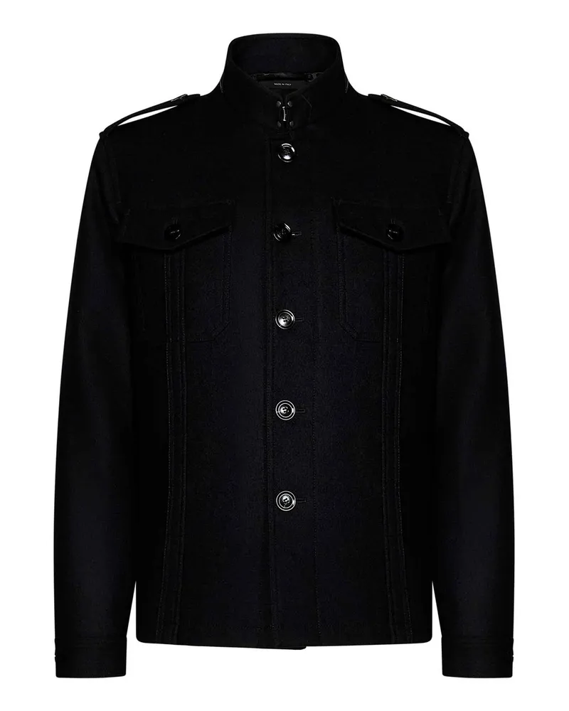 Tom Ford Knielanger Mantel - Schwarz Schwarz