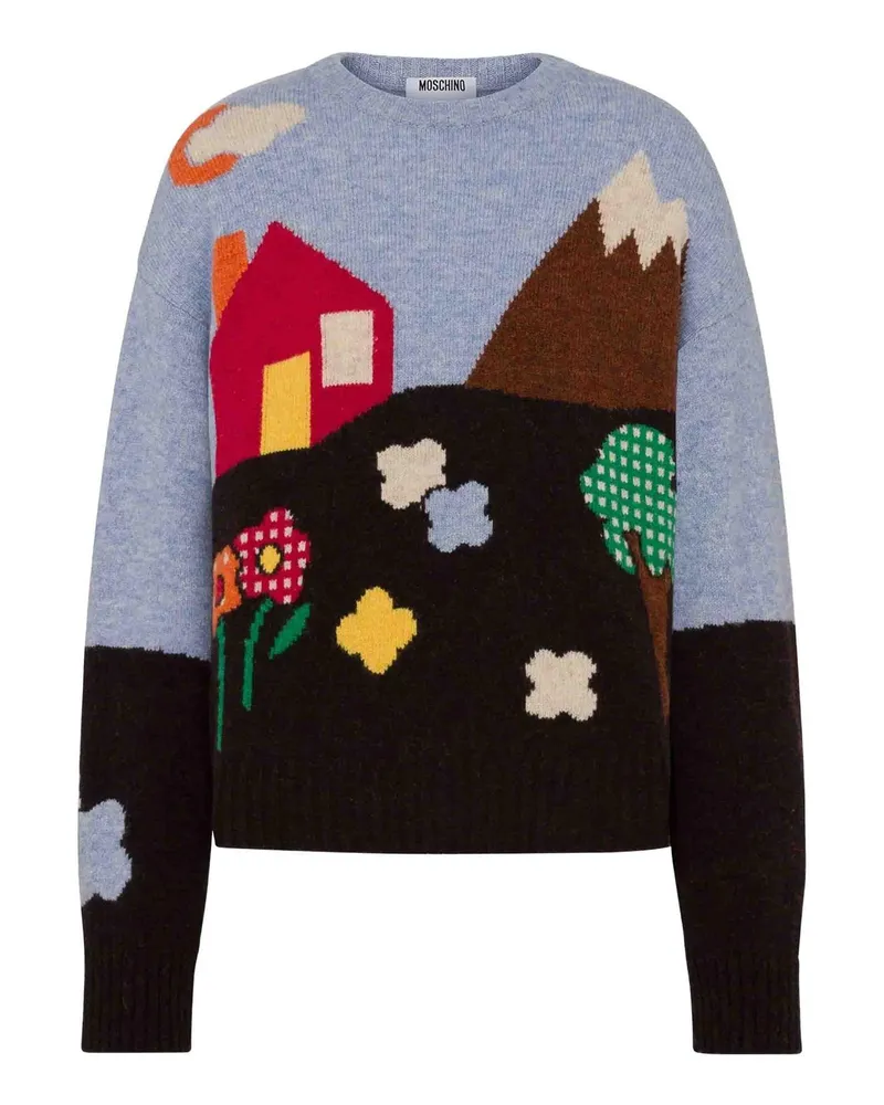 Moschino Rundhalspullover - Bunt Bunt