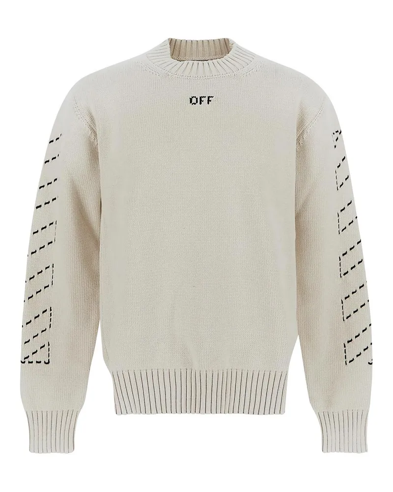 OFF-WHITE Rundhalspullover - Beige Beige