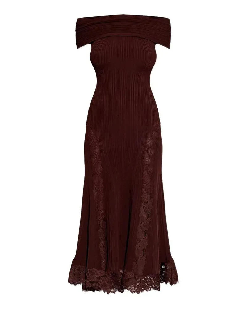 Self-Portrait Knielanges Kleid - Bordeaux Bordeaux