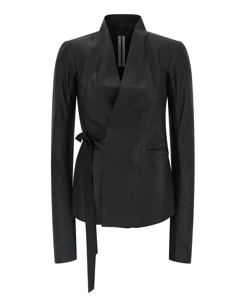 Rick Owens Lederjacke - Schwarz Schwarz