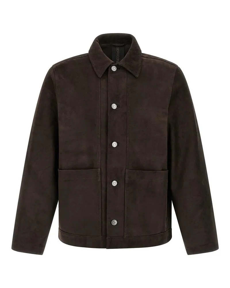 Giorgio Brato Lederjacke - Braun Braun