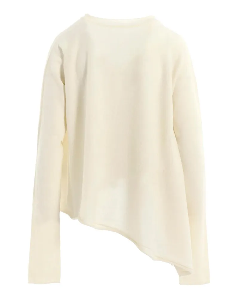 Yohji Yamamoto Rundhalspullover - Weiß Weiß