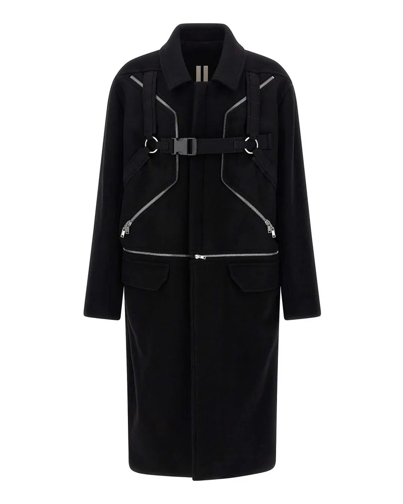 Rick Owens Kurzer Mantel - Schwarz Schwarz