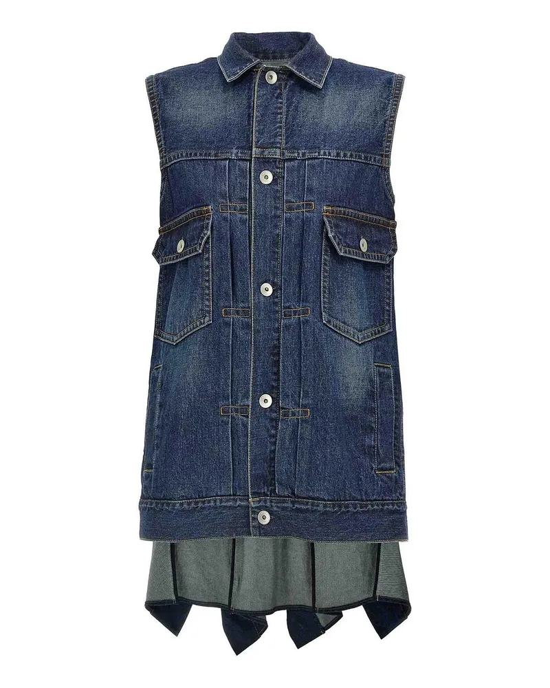 Sacai Knielanges Kleid - Blau Blau