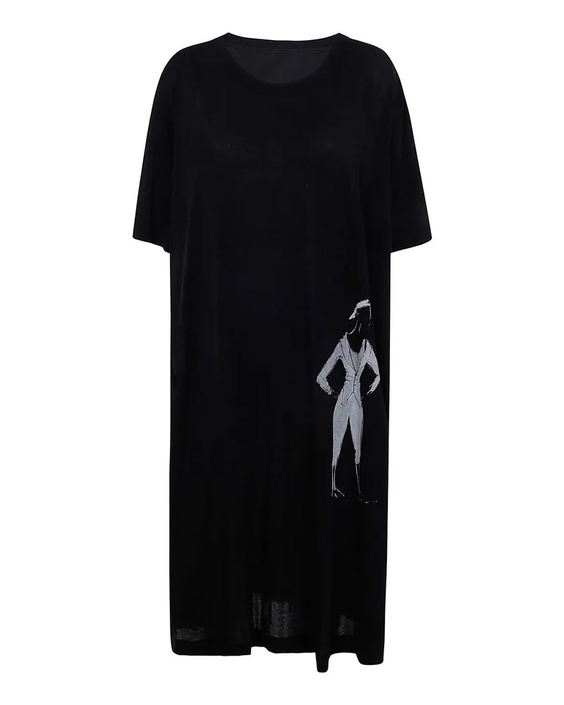 Yohji Yamamoto Knielanges Kleid - Schwarz Schwarz