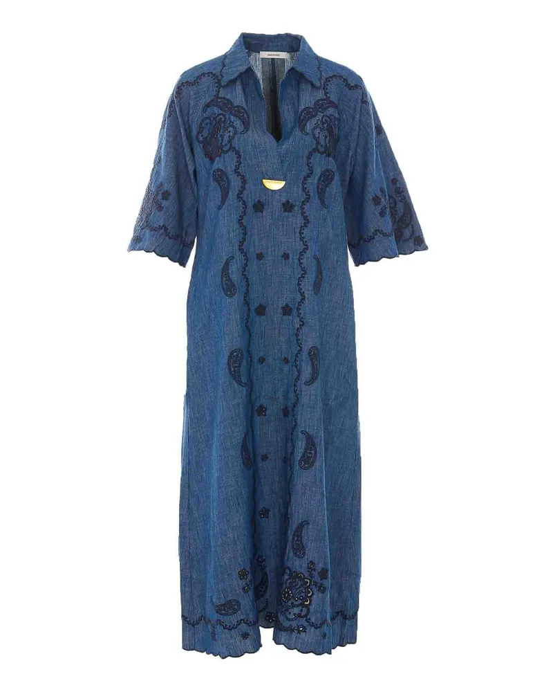 Zimmermann Knielanges Kleid - Blau Blau