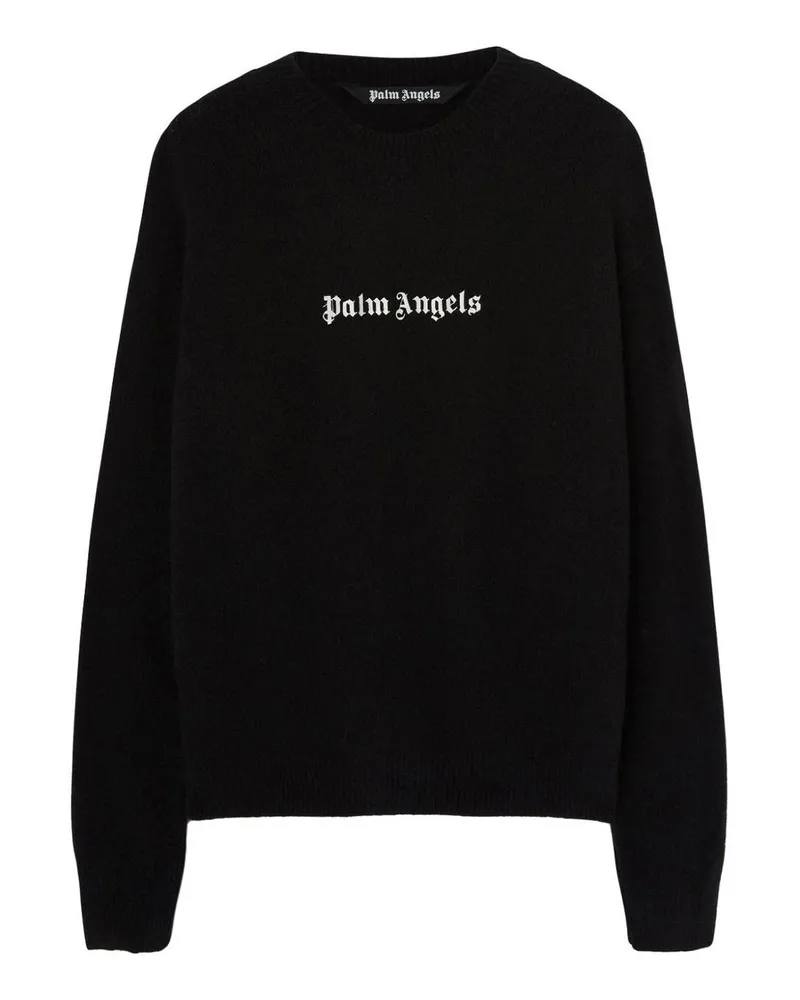 Palm Angels Rundhalspullover - Weiß Schwarz