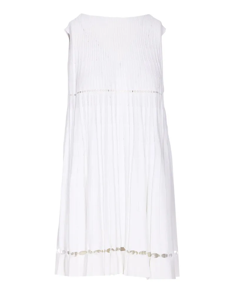 Alaïa Rundhalspullover - Weiß Weiß