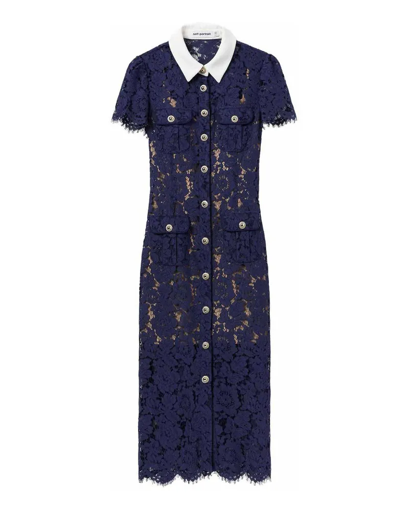 Self-Portrait Maxikleid - Blau Blau