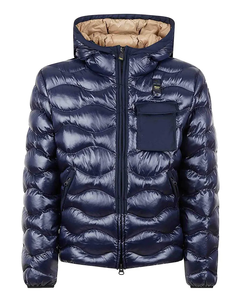 Blauer Knielanger Mantel - Blau Blau