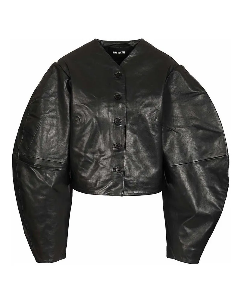 ROTATE Birger Christensen Lederjacke - Schwarz Schwarz